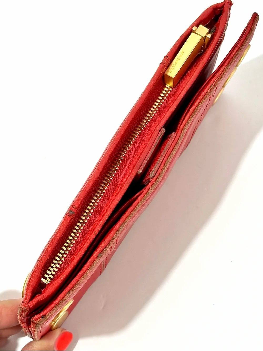 Hammitt 110 North Wallet In Limited Edition Winter Cherry with Brushed Gold